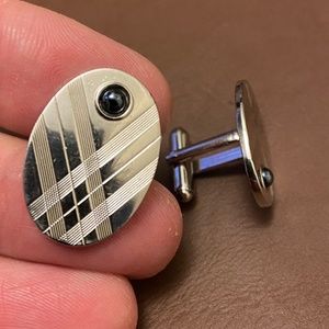 Silver & Blue Cufflinks
